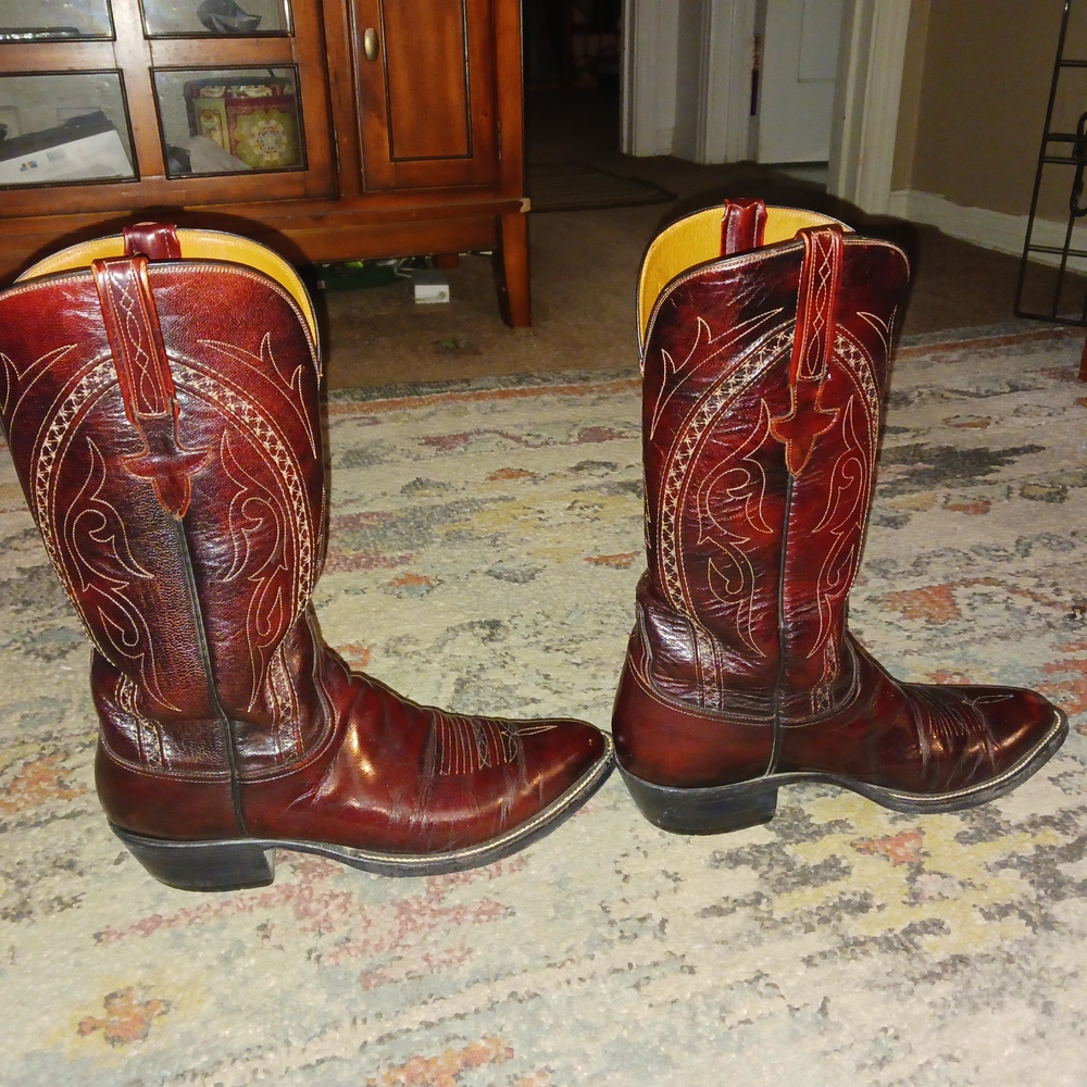 Lucchese Brown Cowboy Western Boots Leather